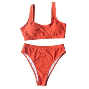 NWOT Women's Orange Two-Piece Swimsuit Size M